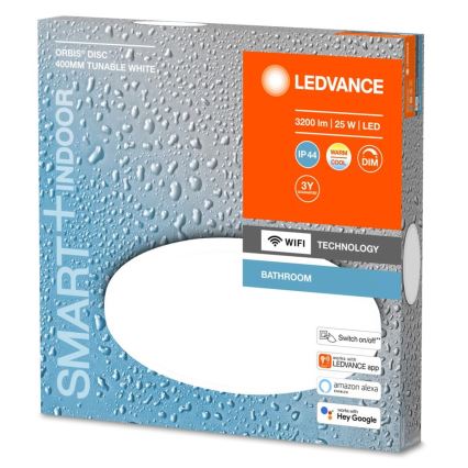 Ledvance - LED Zatemnitvena kopalniška svetilka SMART+ DISC LED/25W/230V 3000-6500K Wi-Fi IP44