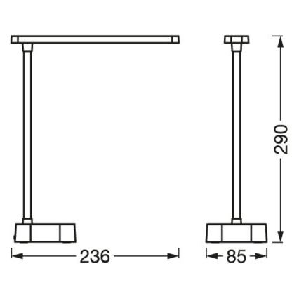 Ledvance - LED Zatemnitvena namizna svetilka na dotik PANAN LED/5,2W/5V 1200mAh