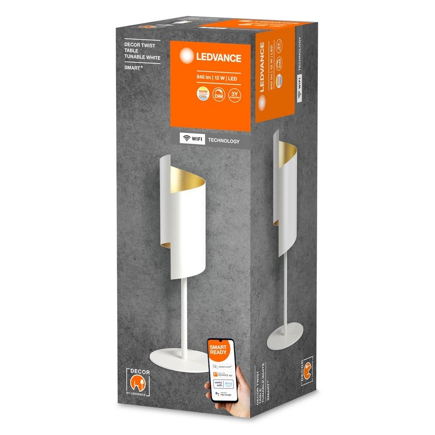 Ledvance - LED Zatemnitvena namizna svetilka SMART+ DECOR TWIST LED/12W/230V 3000-6500K Wi-Fi bela
