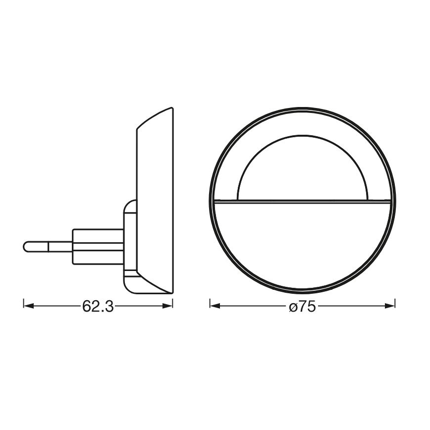 Ledvance - LED Zatemnitvena nočna svetilka LUNETTA LED/0,7W/230V