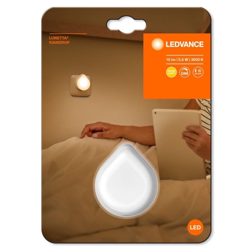 Ledvance - LED Zatemnitvena orientacijska svetilka v vtičnico LUNETTA LED/0,5W/230V