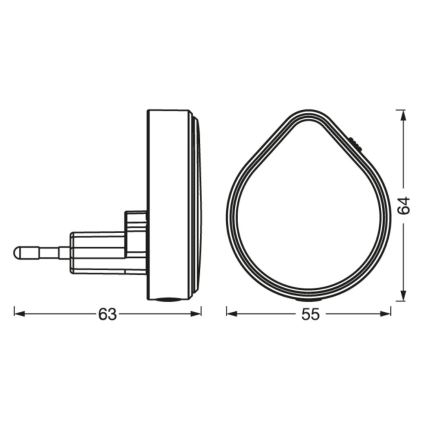 Ledvance - LED Zatemnitvena orientacijska svetilka v vtičnico LUNETTA LED/0,5W/230V