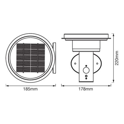 Ledvance - LED Zatemnitvena solarna svetilka s senzorjem CIRCLE LED/6W/3,2V 2200 mAh IP44