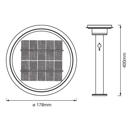 Ledvance - LED Zatemnitvena solarna svetilka s senzorjem CIRCLE LED/6W/3,2V 2200 mAh IP44