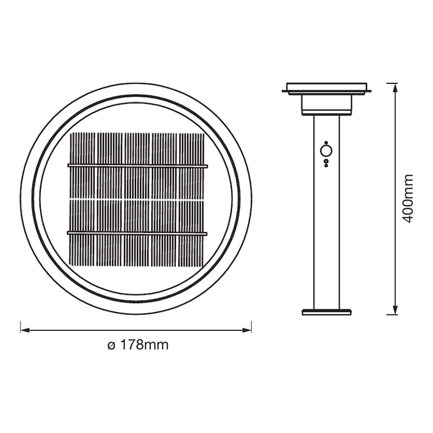 Ledvance - LED Zatemnitvena solarna svetilka s senzorjem CIRCLE LED/6W/3,2V 2200 mAh IP44
