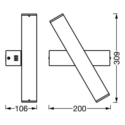 Ledvance - LED Zatemnitvena stenska svetilka SMART+ CROSS 2xLED/6W/230V 3000-6500K Wi-Fi