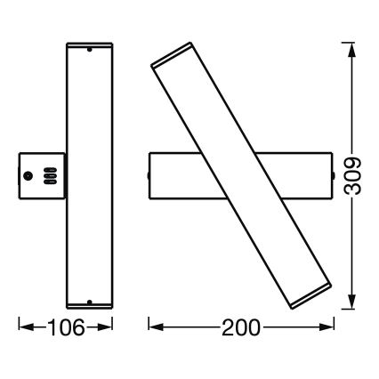 Ledvance - LED Zatemnitvena stenska svetilka SMART+ CROSS 2xLED/6W/230V 3000-6500K Wi-Fi