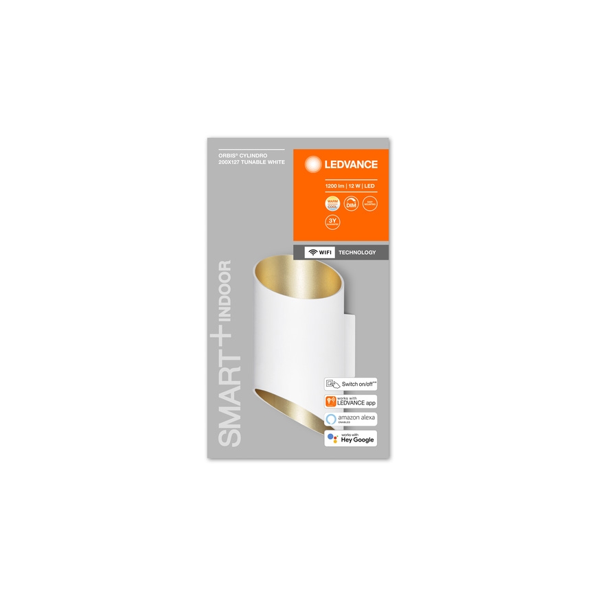 Ledvance - LED Zatemnitvena stenska svetilka SMART+ CYLINDRO LED/12W/230V 3000-6500K Wi-Fi bela