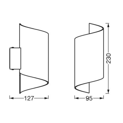 Ledvance - LED Zatemnitvena stenska svetilka SMART+ TWIST LED/12W/230V 3000-6500K Wi-Fi črna