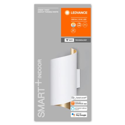 Ledvance - LED Zatemnitvena stenska svetilka SMART+ TWIST LED/12W/230V 3000-6500K Wi-Fi bela