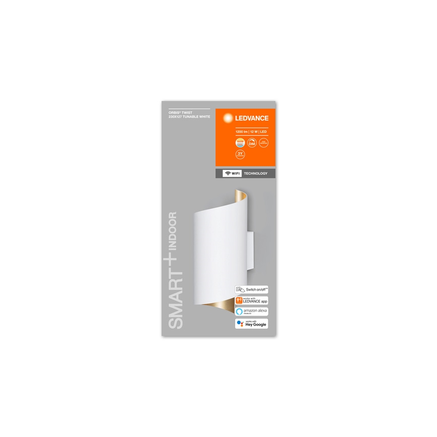 Ledvance - LED Zatemnitvena stenska svetilka SMART+ TWIST LED/12W/230V 3000-6500K Wi-Fi bela