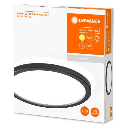 Ledvance - LED Zatemnitvena stropna svetilka ORBIS LED/15W/230V črna