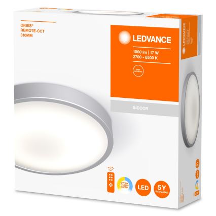 Ledvance - LED Zatemnitvena stropna svetilka ORBIS LED/17W/230V 2700-6500 + Daljinski upravljalnik