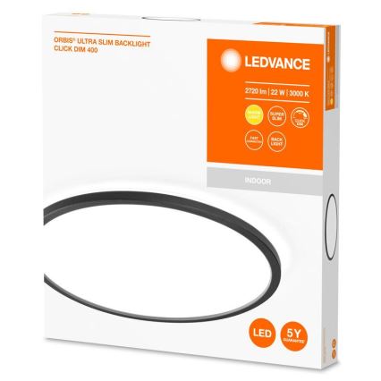 Ledvance - LED Zatemnitvena stropna svetilka ORBIS LED/22W/230V črna