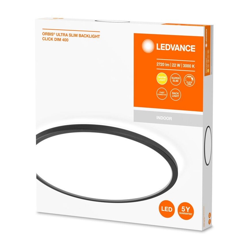Ledvance - LED Zatemnitvena stropna svetilka ORBIS LED/22W/230V črna