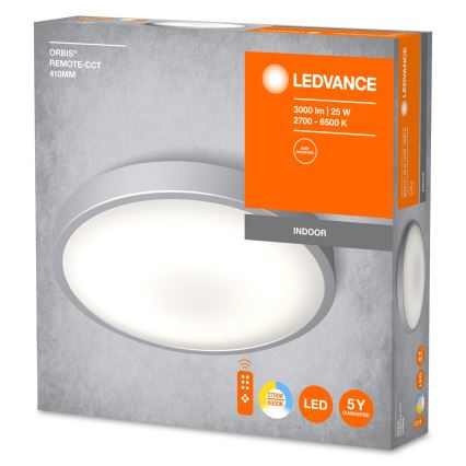 Ledvance - LED Zatemnitvena stropna svetilka ORBIS LED/25W/230V 2700-6500K + Daljinski upravljalnik