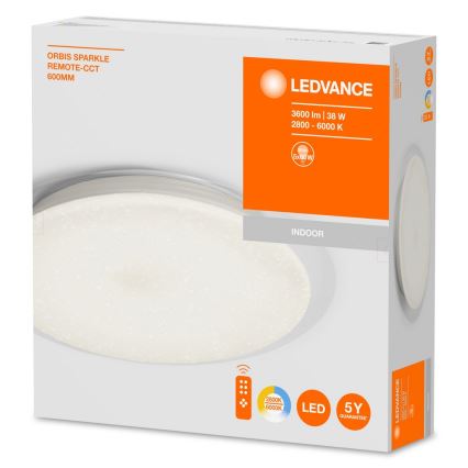 Ledvance - LED Zatemnitvena stropna svetilka ORBIS LED/38W/230V + daljinski upravljalnik