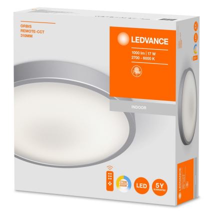 Ledvance - LED Zatemnitvena stropna svetilka SILARA LED/17W/230V + daljinski upravljalnik 2700K-6000K