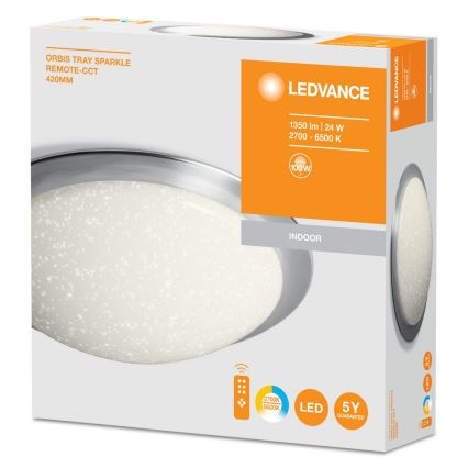 Ledvance - LED Zatemnitvena stropna svetilka SILARA LED/24W/230V + daljinski upravljalnik