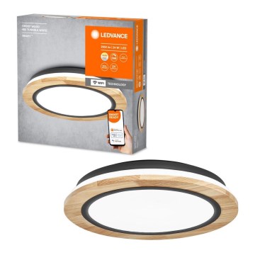 Ledvance - LED Zatemnitvena stropna svetilka SMART+ ORBIS WOOD LED/24W/230V 2700-6500K hrast Wi-Fi