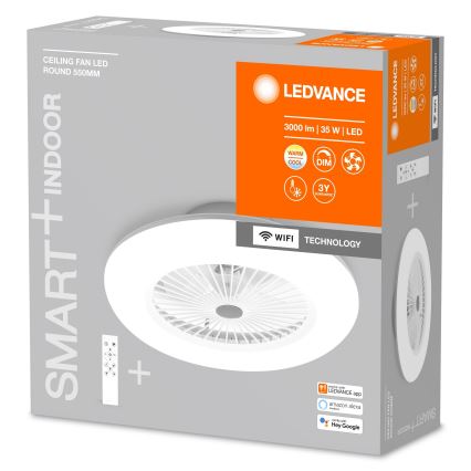 Ledvance - LED Zatemnitvena stropna svetilka z ventilatorjem SMART+ LED/35W/230V Wi-Fi 3000-6500K + Daljinski upravljalnik