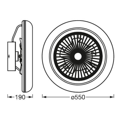 Ledvance - LED Zatemnitvena stropna svetilka z ventilatorjem SMART+ LED/35W/230V Wi-Fi 3000-6500K + Daljinski upravljalnik