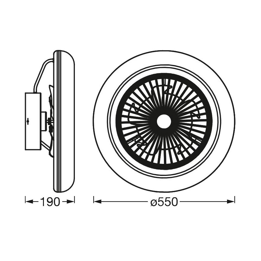 Ledvance - LED Zatemnitvena stropna svetilka z ventilatorjem SMART+ LED/35W/230V Wi-Fi 3000-6500K + Daljinski upravljalnik