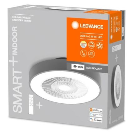 Ledvance - LED Zatemnitvena stropna svetilka z ventilatorjem SMART+ LED/38W/230V 3000-6500K Wi-Fi + Daljinski upravljalnik