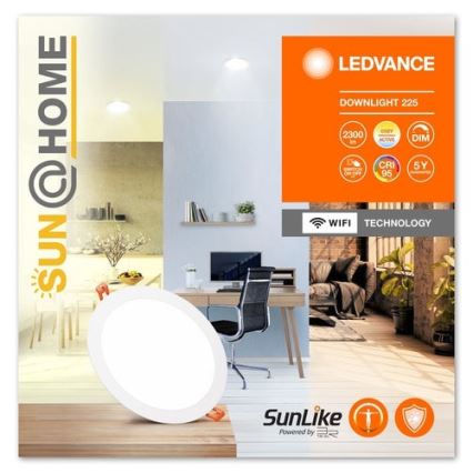 Ledvance - LED Zatemnitvena vgradna svetilka SUN@HOME LED/22W/230V 2200-5000 CRI 95 Wi-Fi