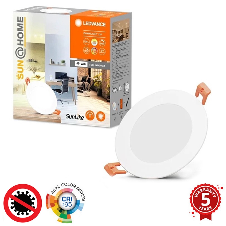 Ledvance - LED Zatemnitvena vgradna svetilka SUN@HOME LED/8W/230V 2200-5000K CRI 95 Wi-Fi