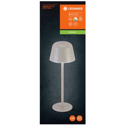 Ledvance - LED zatemnitvena zunanja polnilna svetilka NAMIZNA LED/2,5W/5V IP54 bež