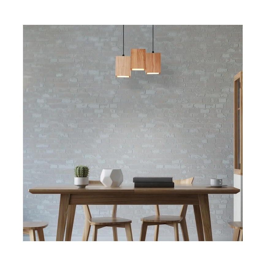 Ledvance - LED Zatemnitveni lestenec na vrvici DECOR WOOD 3xLED/7W/230V Wi-Fi