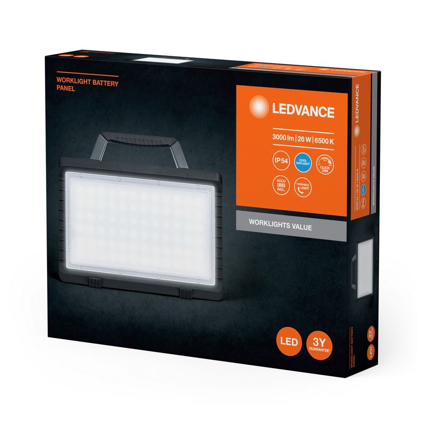 Ledvance - LED Zatemnitven zunanji rechargeable reflektorska WORKLIGHT BATTERY LED/26W/5V IP54