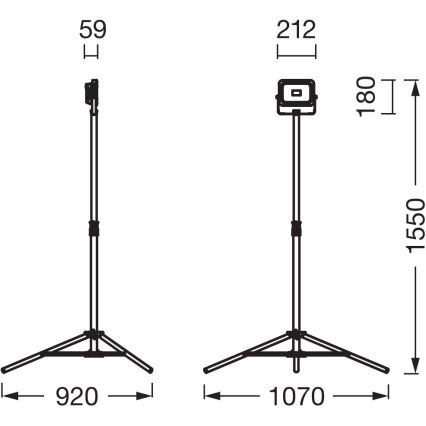Ledvance - LED Zatemnitveni reflektor z držalom WORKLIGHT TRIPOD LED/20W/3,7V IP54