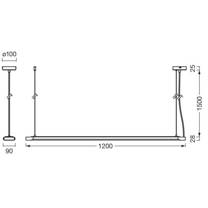 Ledvance - LED zatemnljivo viseče svetilo OFFICE LINE LED/40W/230V