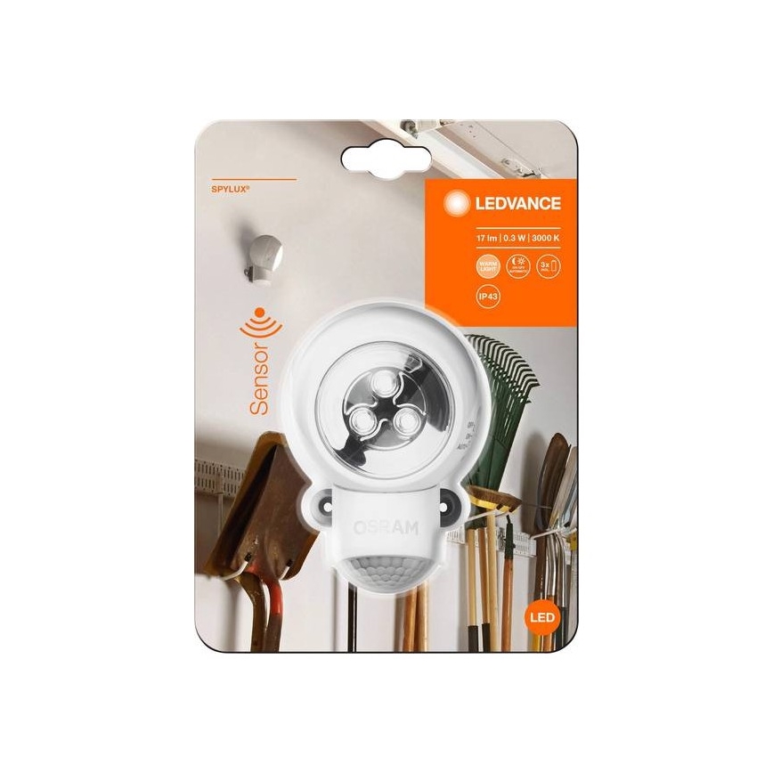 Ledvance -LED Zunanja orientacijska svetilka s senzorjem SPYLUX LED/0,3W/3xAA IP43