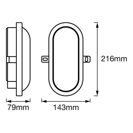 Ledvance - LED Zunanja stenska svetilka BULKHEAD LED/11W/230V IP54 črna