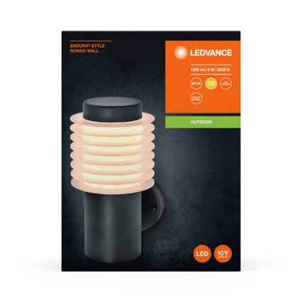 Ledvance - LED Zunanja stenska svetilka ENDURA RONDO LED/9W/230V IP44 antracit