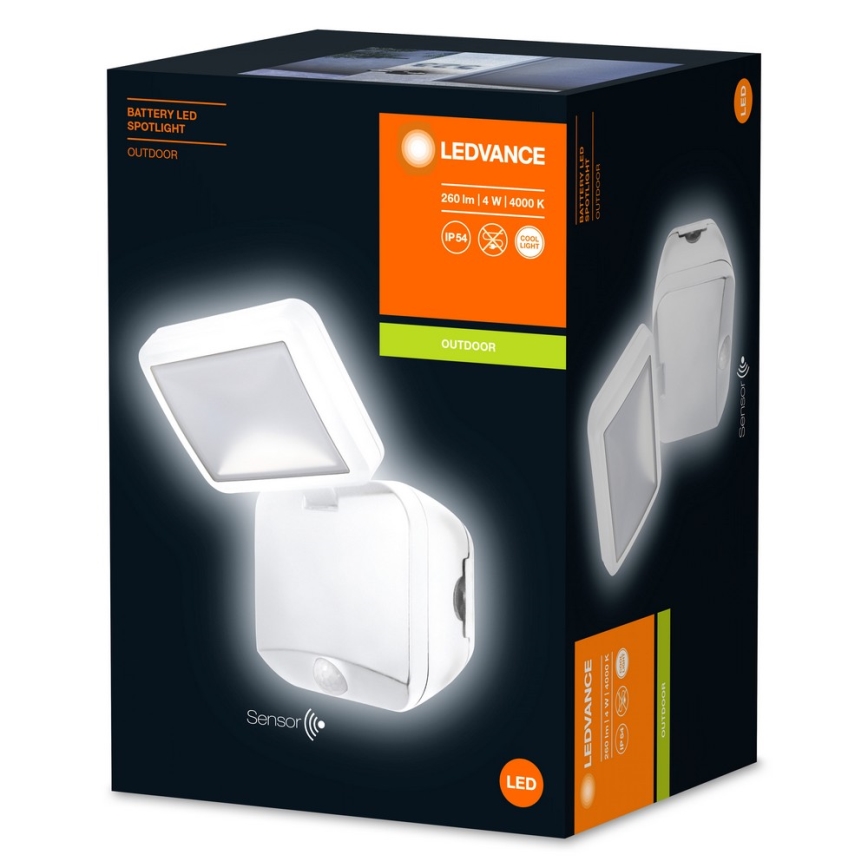 Ledvance - LED Zunanja stenska svetilka s senzorjem BATTERY LED/4W/4xD IP54