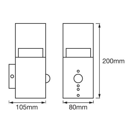 Ledvance - LED Zunanja stenska svetilka s senzorjem CRYSTAL 1xLED/5W/230V IP44