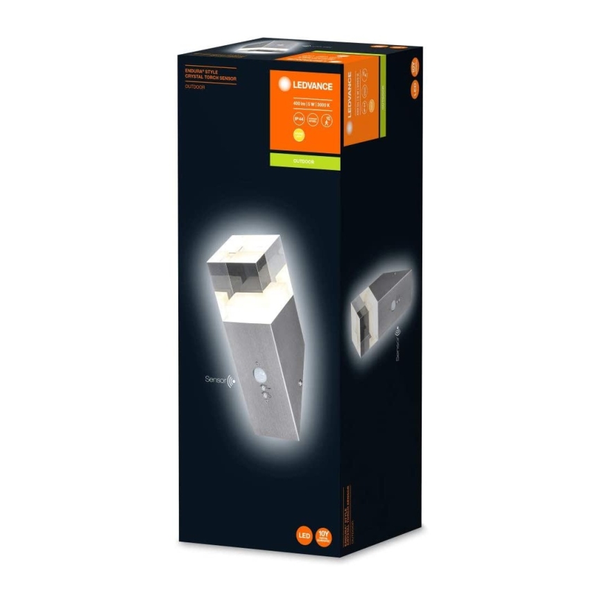 Ledvance - LED zunanja stenska svetilka s senzorjem CRYSTAL LED/5W/230V IP44