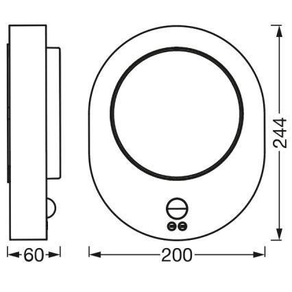 Ledvance - LED Zunanja stenska svetilka s senzorjem DISC LED/8W/230V IP44