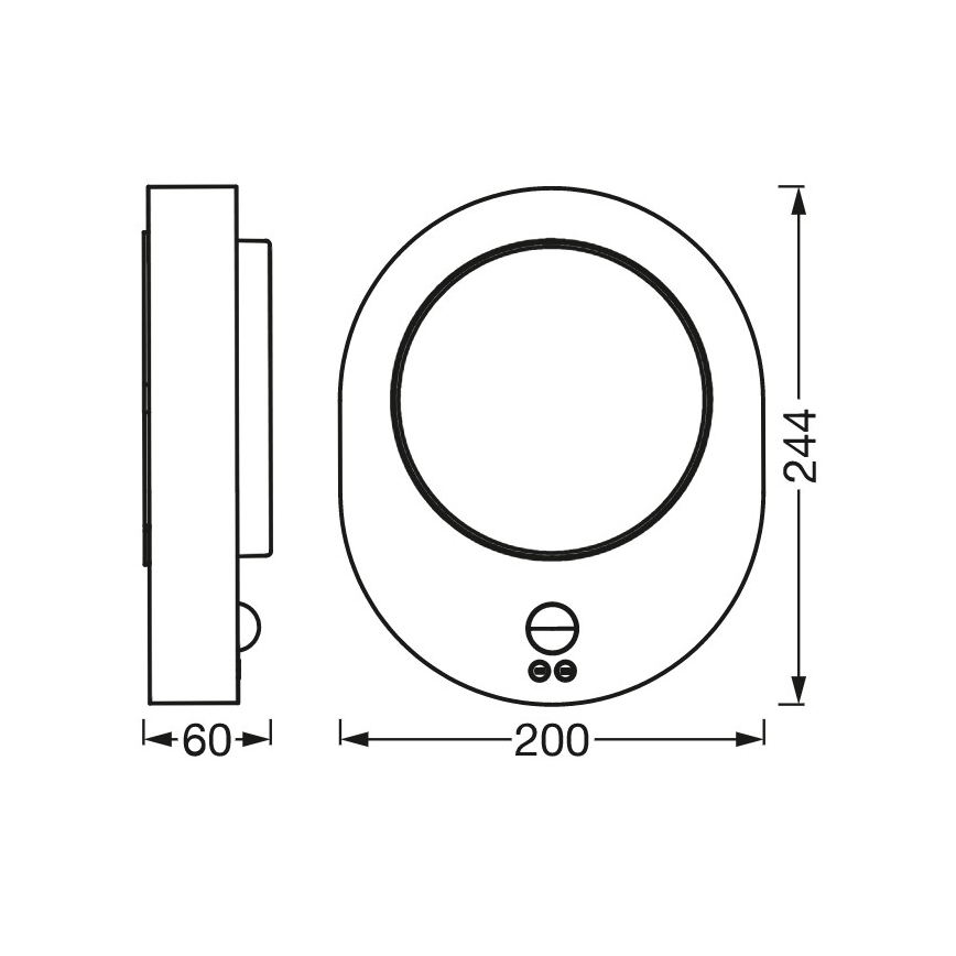 Ledvance - LED Zunanja stenska svetilka s senzorjem DISC LED/8W/230V IP44
