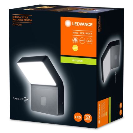 Ledvance - LED Zunanja stenska svetilka s senzorjem ENDURA LED/12W/230V IP44