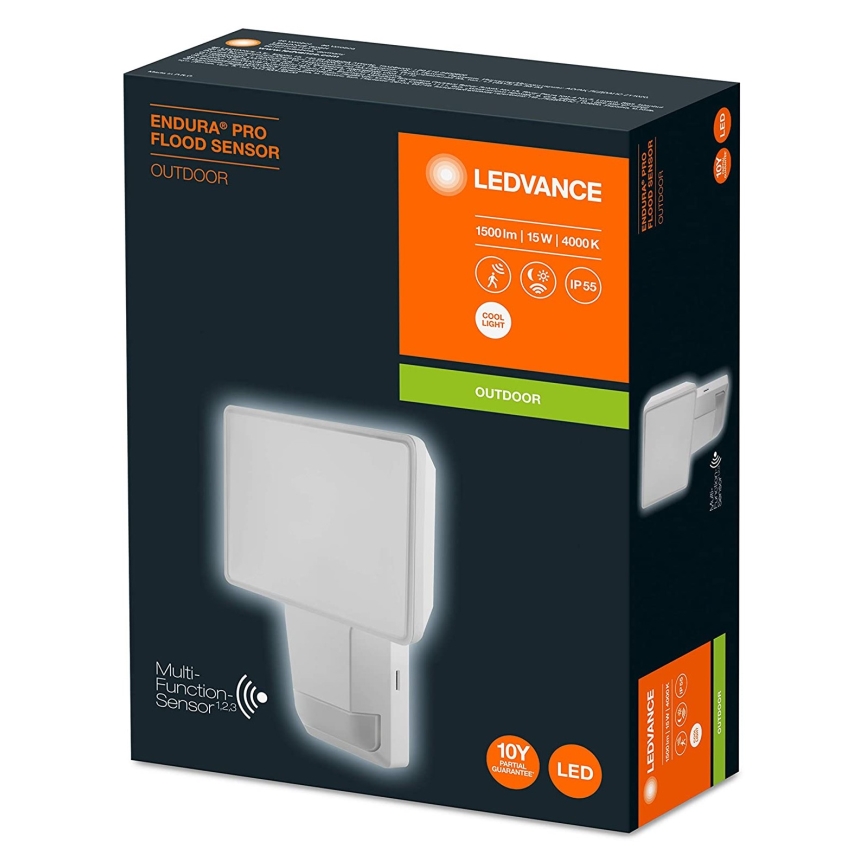 Ledvance - LED Zunanja stenska svetilka s senzorjem FLOOD LED/15W/230V IP55