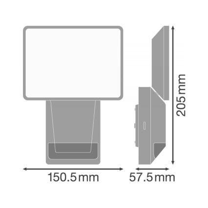 Ledvance - LED Zunanja stenska svetilka s senzorjem FLOOD LED/15W/230V IP55