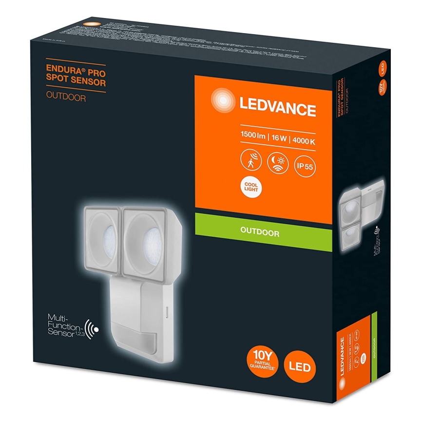 Ledvance - LED Zunanja stenska svetilka s senzorjem SPOT 2xLED/8W/230V IP55
