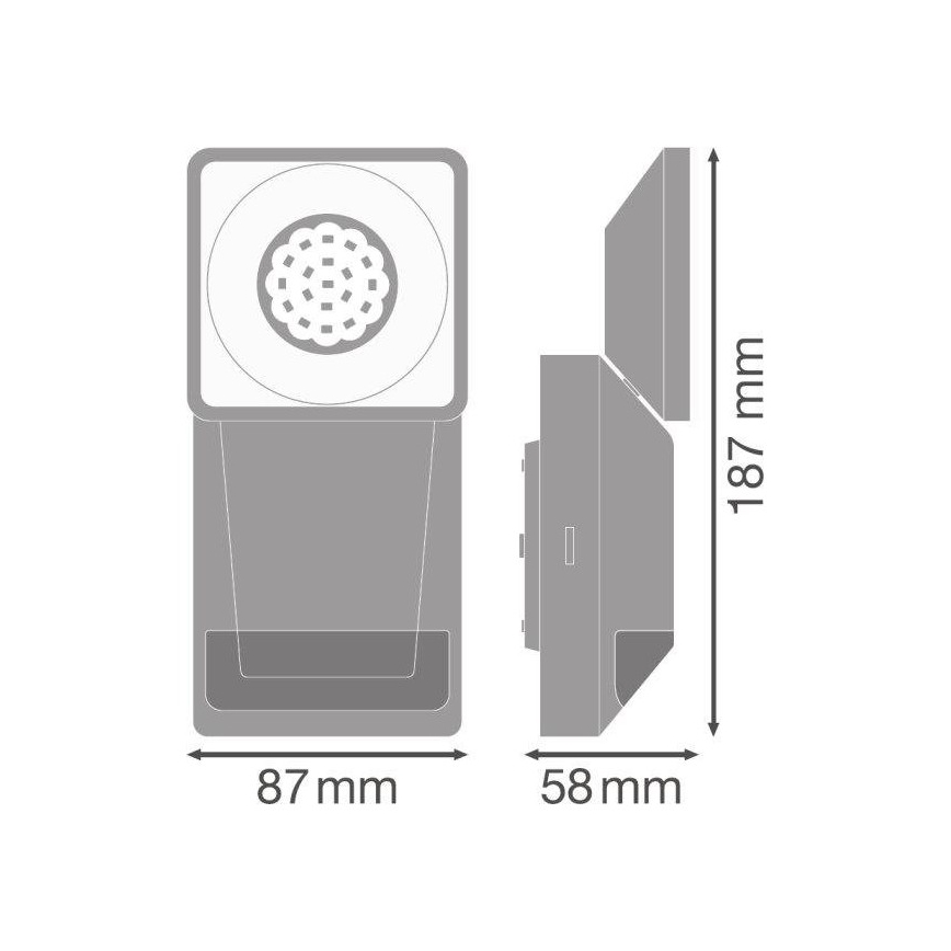 Ledvance - LED Zunanja stenska svetilka s senzorjem SPOT LED/8W/230V IP55 bela