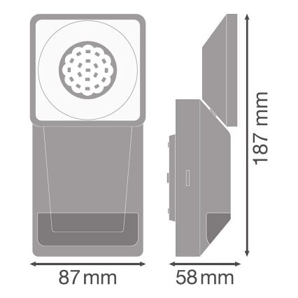 Ledvance - LED Zunanja stenska svetilka s senzotjem SPOT LED/8W/230V IP55 črna