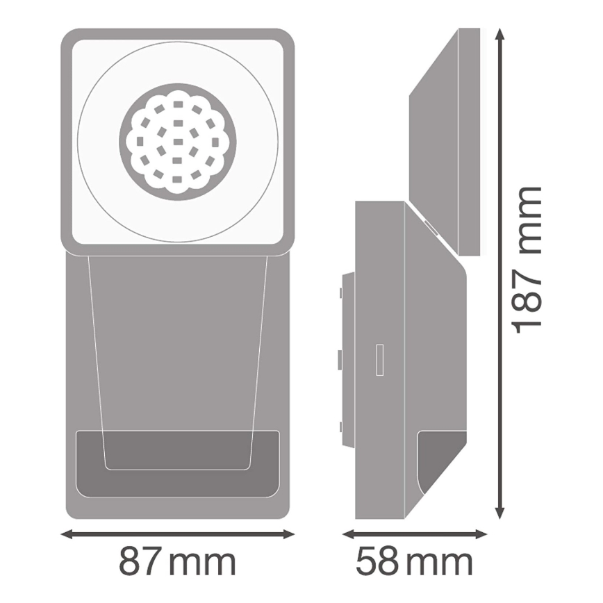 Ledvance - LED Zunanja stenska svetilka s senzotjem SPOT LED/8W/230V IP55 črna